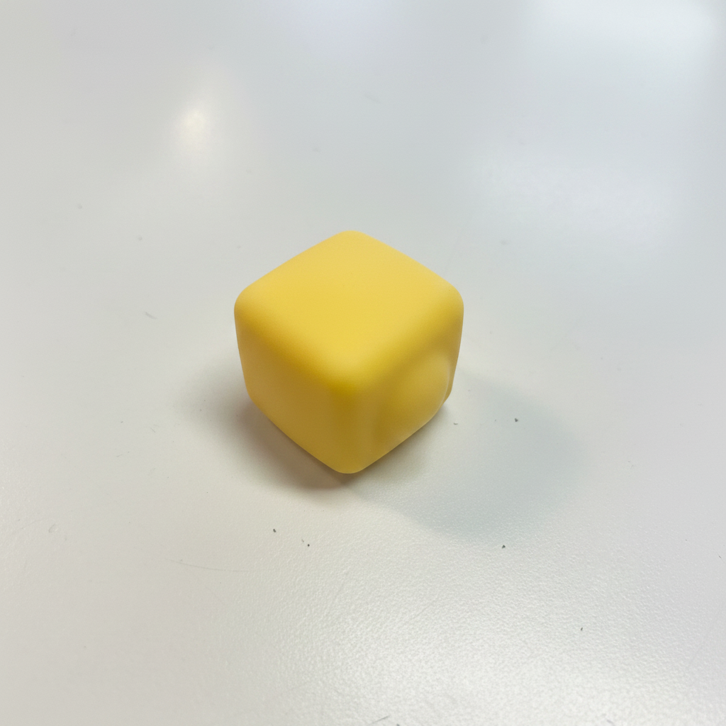 Yellow squishy cube